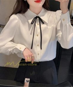 シャツ・ブラウス | ブラウス レディース きれいめ 40代 春夏秋新作 オシャレブラウス リボンネック 長袖トップス 大人 通勤OL 韓国ファッション ゆったり 50代 通学 シャツ30代