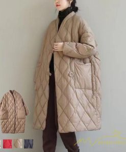ダウンジャケット コート | キルティングコート ロングコート レディース アウター 防寒 ダウン 中綿 秋 冬アウター 長袖 冬服 キルティングジャケット 大きめ ゆったり 立てネック