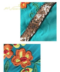 マキシ | ワンピース レディースワンピース 春夏 マキシワンピース ハイウエスト 長袖 二次会 通勤 OL 40代 着痩せ 刺繍 Vネック Aライン カジュアル エスニック 4色