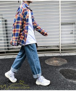 シャツ | ライトアウター 秋服 薄手 メンズ チェック柄 長袖 ポケット 韓国風 カッコウイイ 日常感 ワイドコットン 大きいサイズ トップス 大きいサイズ 男性着