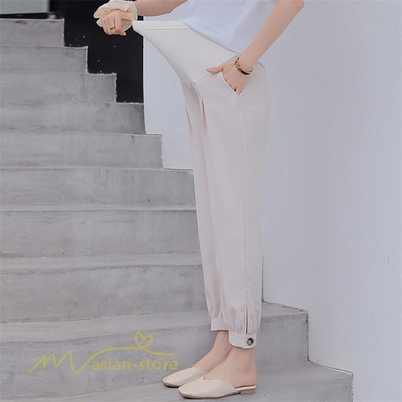 パンツ レギンス | マタニティパンツ レディース 妊婦服 テーパードパンツ 着痩せ 無地 マタニティウェア カジュアル 大きいサイズ 薄手 ウエスト調整 夏 マタニティ パンツ 春