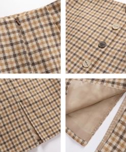 ひざ丈スカート | ハイウエスト ペンシルスカート 膝丈 チェック柄 スカート 秋冬 ミディアム丈 レディース タイトスカート