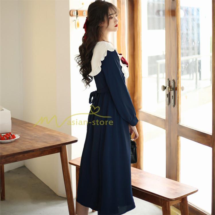 マキシ | 秋ワンピース 長袖 通学通勤 大人 可愛い ロングワンピース 着痩せ ちょう Aラインワンピース 無地 20代30代 40代 レディース お呼ばれ 秋物 エレガント