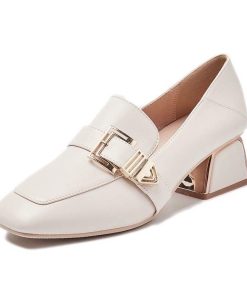 パンプス | スクエアトゥ チャンキーヒール ミドルヒール スリッポン レディース スリップオン シューズ 太ヒール ローファー 黒 22.5cm-25cm ブラック 30代