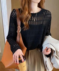 透かし編みトップス | 透かし編みニットレディースメッシュニット