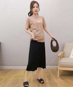 スカート | マタニティレディース Aラインロング丈 マタニティウェア 妊婦服 カジュアル 体型カバー 春 夏 ウエスト調整 ゆったり マタニティ