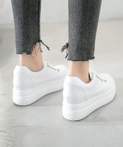 スニーカー | 厚底シューズ レディース 厚底 レースアップ ラウンドトゥ ウォーキングシューズ 靴 白 シューズ 厚底スニーカー ローカット スポーツ 黒