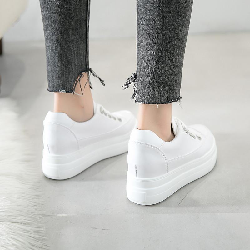 スニーカー | 厚底シューズ レディース 厚底 レースアップ ラウンドトゥ ウォーキングシューズ 靴 白 シューズ 厚底スニーカー ローカット スポーツ 黒