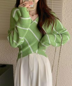 ニット・セーター | クロスニットトップス カシュクール風