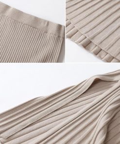 フレアスカート | ニットスカート レディース ハイウエスト フレアスカート