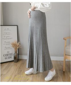 スカート | マタニティプリーツ レディース 秋 冬 コーデ Aライン 可愛い 妊婦服 産前 産後 ウエスト調整 上品 マタニティウェア ロング丈 体型カバー