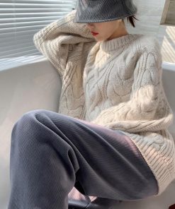ニット・セーター | 韓国風 ケーブル編み ニット レディース