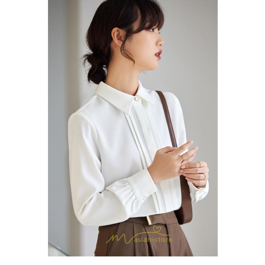 シャツ・ブラウス | ブラウス レディース 長袖 50代 白 シャツ ゆったり トップス きれいめ フォーマル 上品 フェミニン 高品質 20代 30代 お出かけ シフォン 通勤 OL 40代