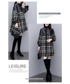 コート・ジャケット | チェスターコート レディース ロングコート アウター 黒 コート チェック柄 ラシャ 切り替え ゆったり 上品 あったか 2022新作 カジュアル 秋冬