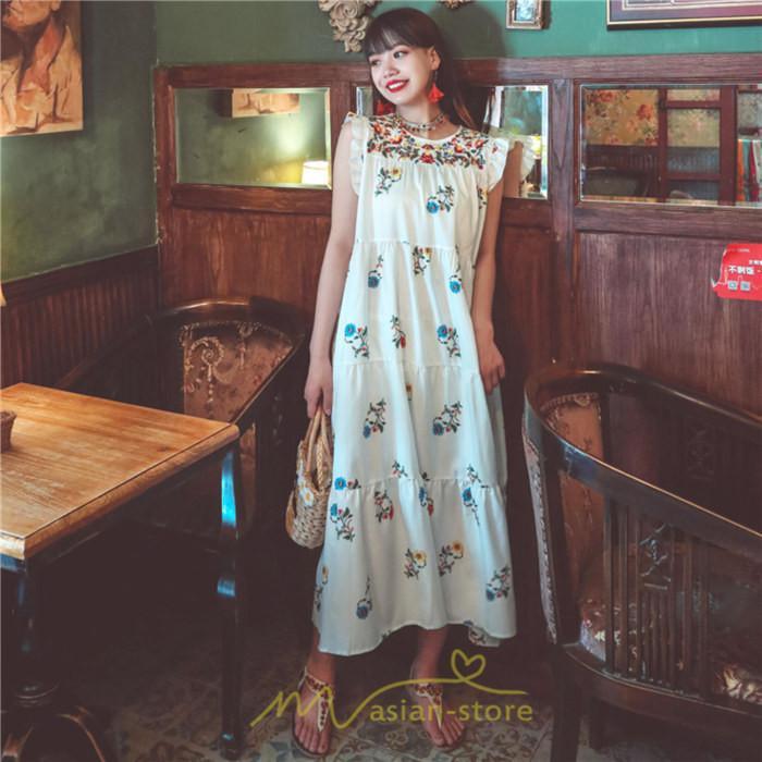 マキシ | ワンピース 夏 レディース リゾートワンピ ロングワンピース きれいめ 夏ワンピ エスニック 花柄 ノースリーブ 海外旅行 レトロ 夏服 ロング サマーワンピース