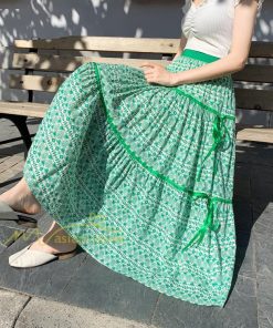 スカート | フレアロングレデイース リネンウエストゴム 綿麻混 マキシマキシ レトロ風 体型カバー リゾート 夏物