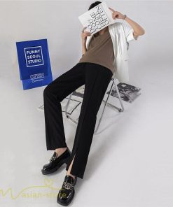 パンツ レギンス | マタニティパンツ ワイドパンツ 無地 妊婦服 おしゃれ ゆったり マタニティウェア パンツ 着痩せ 無地 サマーパンツ お出かけ 日常 ウエスト調整 裾口スリット