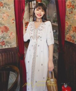 マキシ | ワンピース 膝下 カジュアル 上品 きれいめ 通勤 レディース 七分袖 体型カバー インスタ映え 撮影 個性的 クラシック 大人可愛い 高級感 普段使い 海外旅行