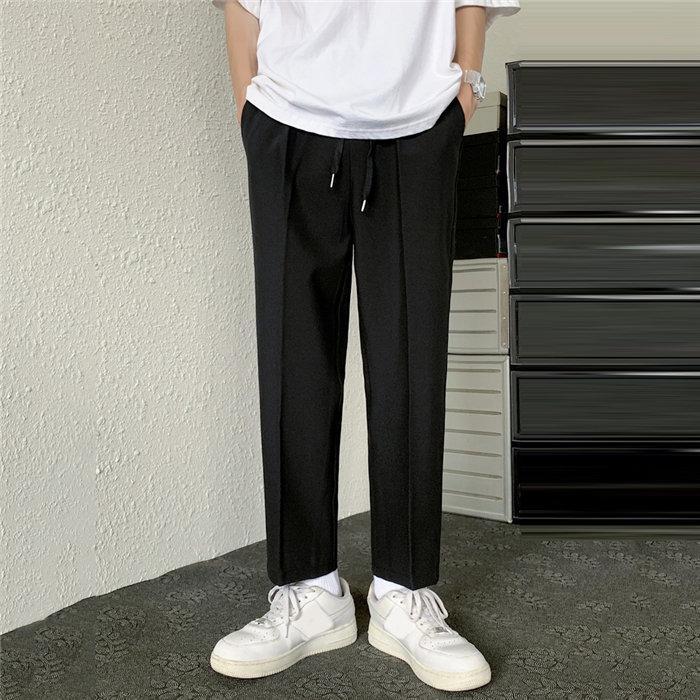 チノパン | パンツ メンズ ウエストゴム ロングパンツ 無地 シンプル カジュアルパンツ おしゃれ 夏新作 9分丈 テーパードパンツ サマーパンツ ビジネス お出かけ 仕事