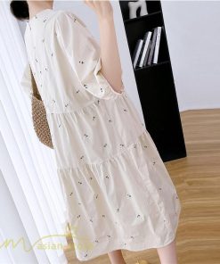 ワンピース | マタニティレディース 着痩せ 半袖 サマーマタニティウェア 上品 Aライン ゆる大きいサイズ お出かけ 韓国風 Vネック 妊婦服