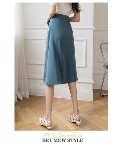 スカート | プリーツひざ下 きれいめ 上品 ハイウェスト スリット Aライン デート 黒 きれい 着痩せ 通勤 OL オシャレ ビジネス 春夏秋冬 脚長効果 オフィス