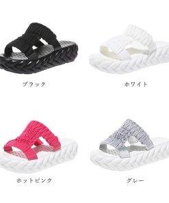 サンダル | 厚底メッシュ ニットサンダル