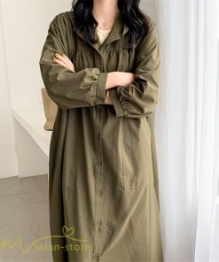 シャツワンピース | チェスターコート ワンピース 着痩せ 春 秋 レディース アウター コーデ 前開き 無地 フリーサイズ 体型カバー ゆったり フード付き ロング丈