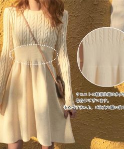 ワンピース | ケーブル編みニットミニ韓国風