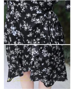 ミディアム | ワンピース 半袖 花柄 きれいめ レディース ひざ丈 ミディアムワンピース サマーワンピース 上品 シフォン Aライン きれいめ 夏 通勤 お出かけ 通学 春 上品