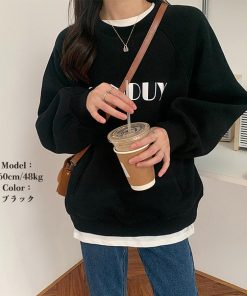 Tシャツ・カットソー | トレーナー レディース 裏起毛 韓国