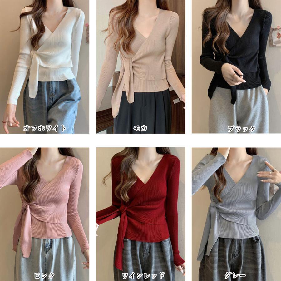 ニット・セーター | カシュクールリブニットトップス 大人秋服