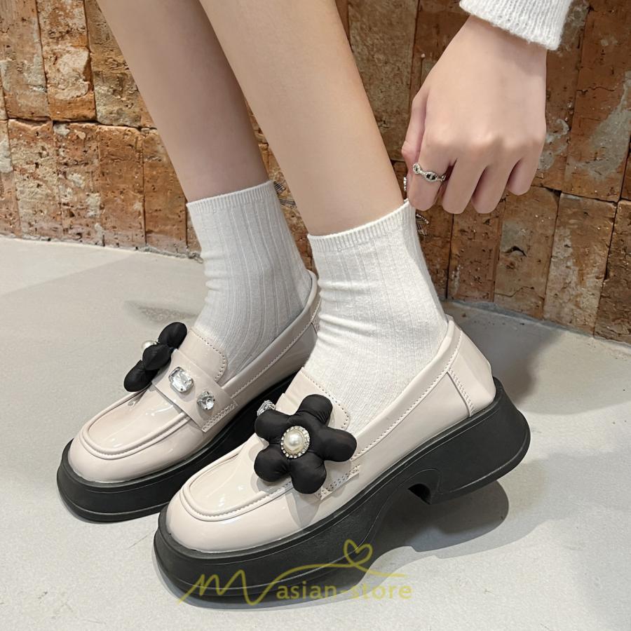 ローファー | 学生 女子 レディース 通学 通勤 学生靴 学校 軽量 花飾り 可愛い 上品 キレイめ 疲れにくい 痛くない 送料無料 フォーマル コンフォート