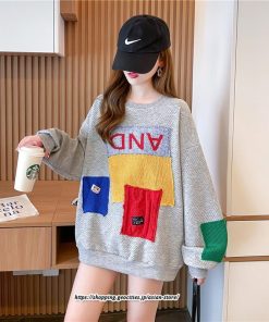 パーカー | トレーナー レディース プルオーバー クルーネック 長袖 トップス Tシャツ スウェット ゆったり 切り替え 大きいサイズ コットン 丸首 送料無料 おしゃれ 綿