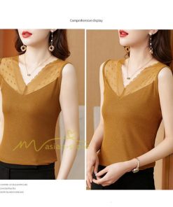 キャミソール タンクトップ | タンクトップ レディース 春夏 インナー トップス ノースリーブ Vネック Vネックタンク レース付き カシュクール 上品 お出かけ 20代30代40代50代 快適 ママ