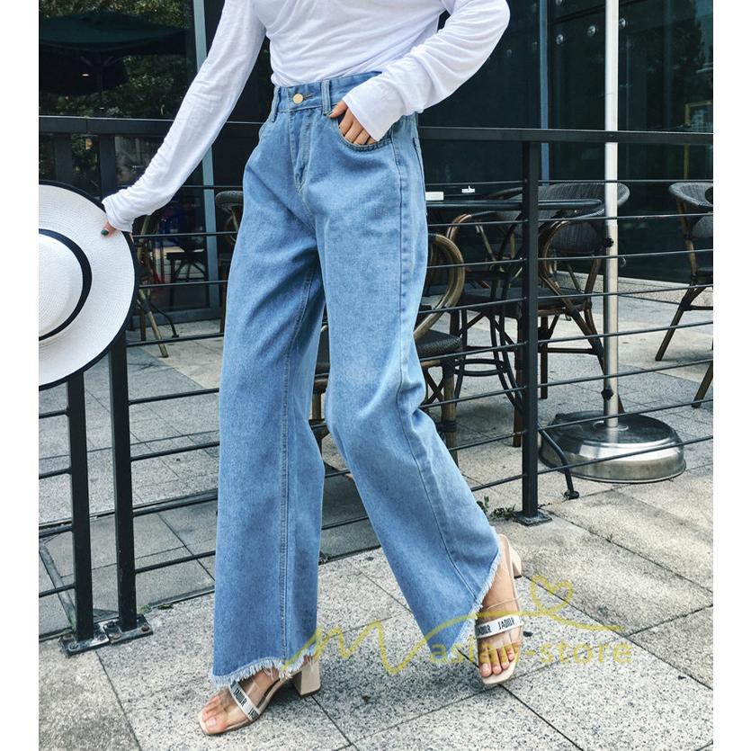 在庫ある | 短納期デニムワイドパンツ レディースボトムスジーンズ 九分丈パンツ デニムボトムス デニムパンツ 春夏秋 薄手 ゆったり 通学通勤 着痩せ ハイウエスト OL 無地