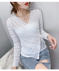 ｔシャツ・カットソー | ブラウス レース トップス Vネック 総レース 長袖 総花柄 レディース オフィス カットソー 透け感 エレガント 大人 重ね着 インナー きれいめ セクシー 春秋