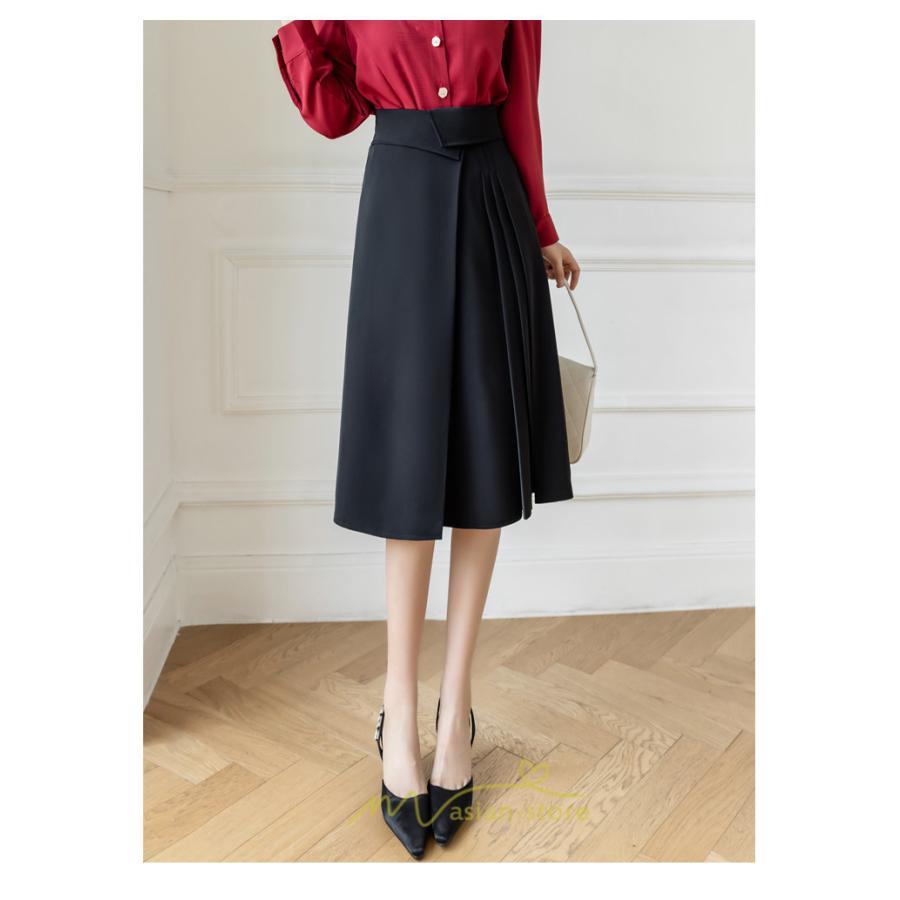 スカート | レディース ロング フレア 黒 Aライン 秋冬 ミモレ ハイウエスト 体型カバー キレイめ オシャレ フェミニン 着痩せ 通勤 お出かけ 可愛い 通学