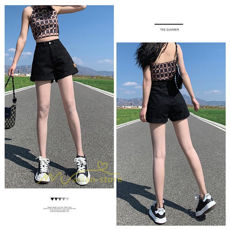 ショートパンツ | ゆったり Aライン デニム デニムパンツ ショートデニム ショーパン 短パン レディース ショート丈 ボトムス ロールアップショートパンツ パンツ