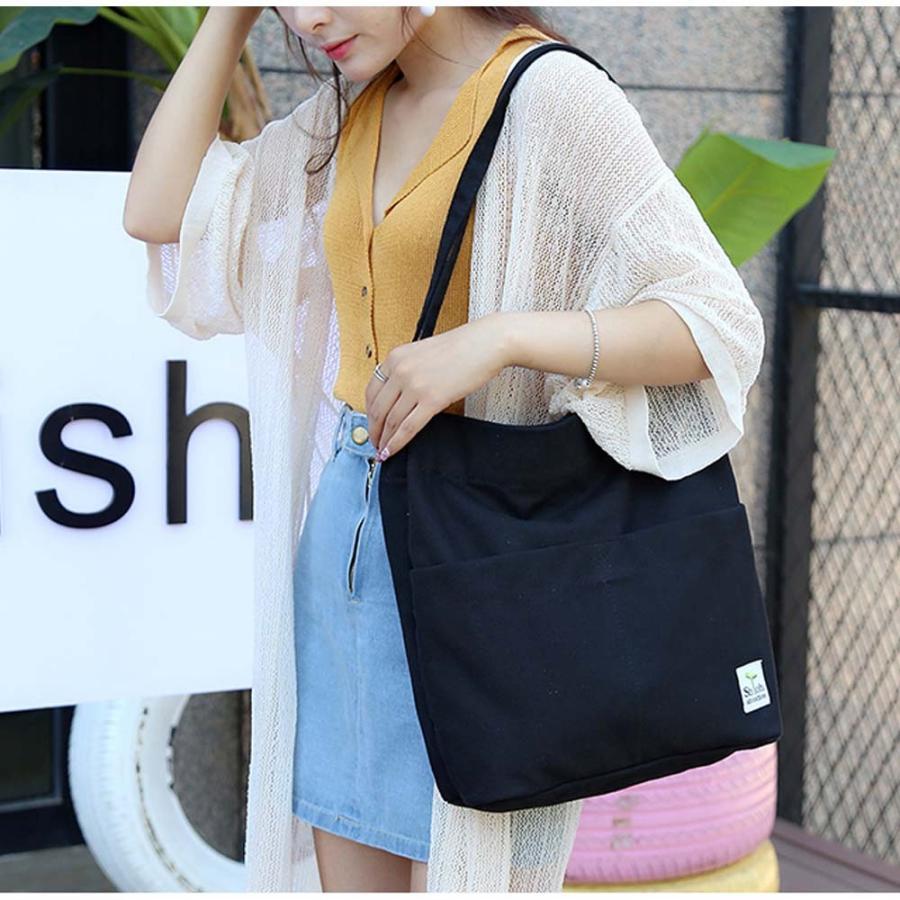 トートバッグ | キャンバスショッピングバッグ 肩掛け ショルダーバッグ カジュアル 通学 バッグ