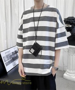 Tシャツ | カットソー 半袖トップス メンズボーダー カジュアル クルーネック ゆったり 夏新作 夏服 シンプル おしゃれ 大きいサイズ 5分袖