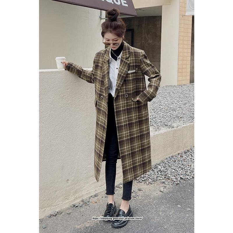 コート・ジャケット | コート レディース アウター チェスターコート ロング丈 ジャケット ロングジャケットコート 2022新作 チェック柄 厚手 ラシャ カジュアル