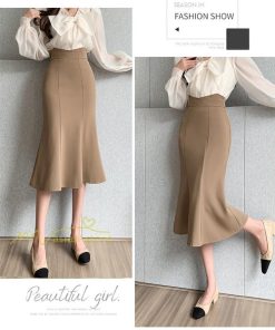 スカート | フィッシュテールレディース 無地 フレア きれいめ 仕事 カジュアル おしゃれ ひざ下丈 ビジネス 大きいサイズ 秋冬コーデ ファスナー OL