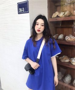 tシャツ・カットソー | Tシャツ 半袖 レディース カットソー バックギャザー トップス ビッグティーシャツ 2019春夏新作 大人気 ロングティーシャツ 可愛い シンプル ゆったり