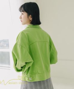 デニムコート | レディース デニムジャケット ジージャン カジュアル Gジャン ショート丈 ボタン ポケット アウター ラペル ゆったり ジャケット 無地 長袖 シンプル 学生風