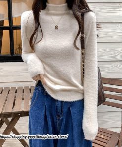 ニット・セーター | カットソー ニット レディース ハイネック 長袖 秋冬 春 トップス スリム ストレッチ インナー 無地 長袖ニット 長袖カットソー 着痩せ 通学通勤 プルオーバー