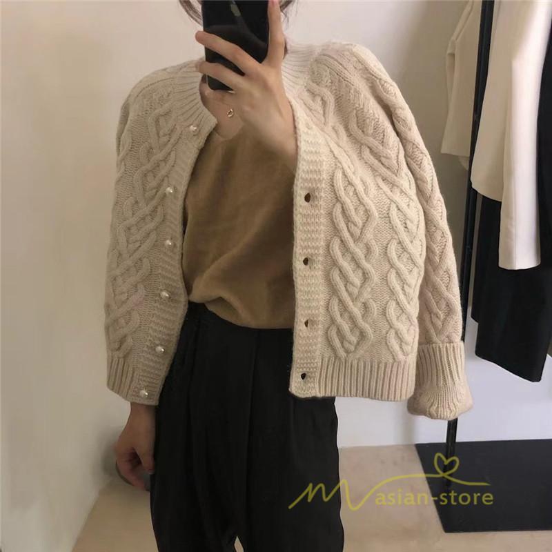 カーディガン | ニットショート丈 アウター レディース 羽織り 無地 長袖 ライトアウター セーター 秋冬 ニット 可愛い 20代30代 通学通勤