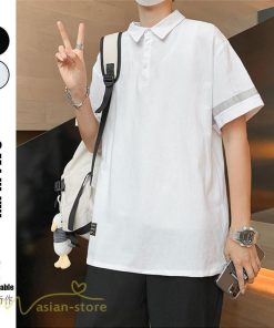 Tシャツ | ポロシャツ シャツ メンズ 薄手 夏新作 カジュアル 無地 トップス サマーシャツ カットソー おしゃれ ゆったり ギフト 大きいサイズ プレゼント 黒 白