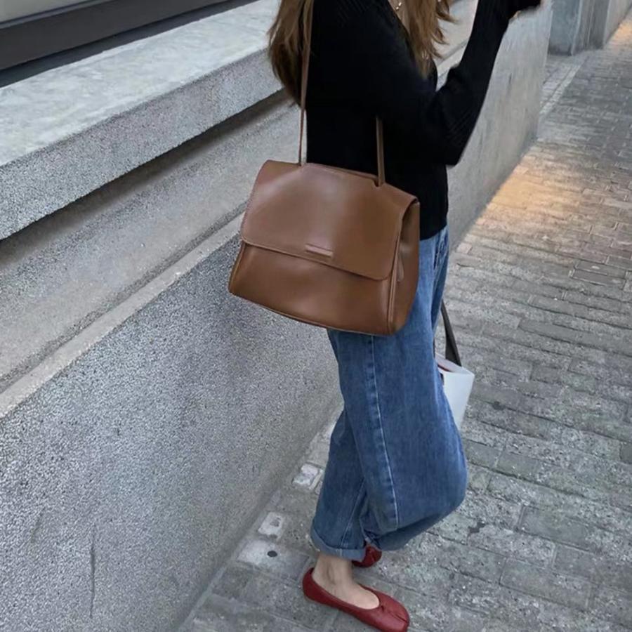 ショルダーバッグ | シンプル 韓国風 2way肩掛けバッグ 斜めがけバッグ 通学 フェイクレザー フリップバッグ レディース 通勤