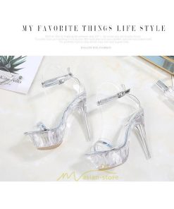 パンプス | ハイヒール 靴 厚底 シューズ 厚底靴 コスプレシューズ 女性 レディース 大きいサイズ 透明 コンテスト 14cmヒール ポールダンス ストラップ セクシー