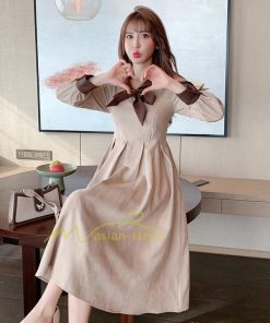 ミディアム | ワンピース レディース おしゃれ ロングワンピ 40代 50代 膝丈ワンピース 韓国風 着痩せ 大人可愛い 通勤 秋服 カジュアル 春夏 20代30代 レトロ風 上品 二次会